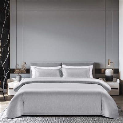 Juego de ropa de cama tejida gris de hotel de lujo